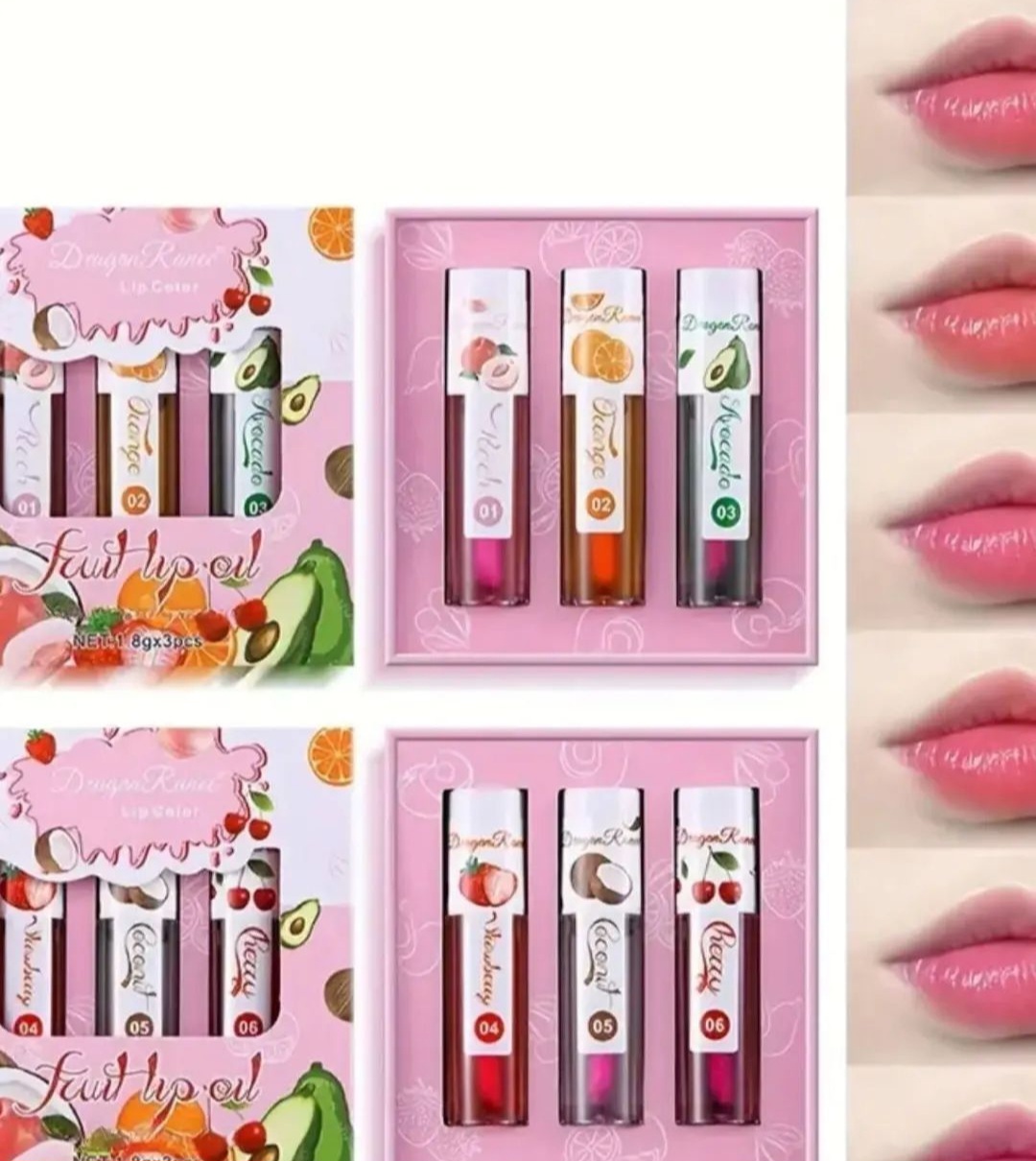 لیپ اویل دراگون با سه رایحه میوه‌ای متفاوت و دل‌نشین، تغذیه‌کننده و براق‌کننده لب با فرمول مغذی و سبک.
