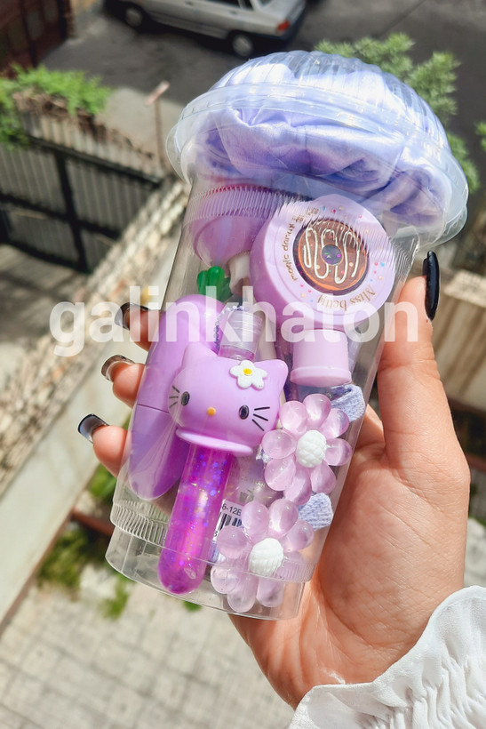 پک هدیه بنفش آیس پکی با استایل فانتزی و دخترانه، انتخابی خاص برای هدیه لاکچری