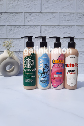 لوسیون بدن بلوما در ۴ رایحه پرطرفدار - نوتلا، بیبی، استارباکس، آدامس بادکنکی