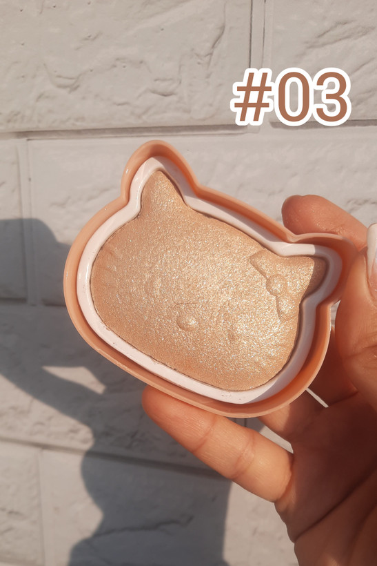 هایلایتر MISS Fon در دست، نور طبیعی، پوشش یکنواخت و رنگهای جذاب، آرایش حرفهای و دقیق